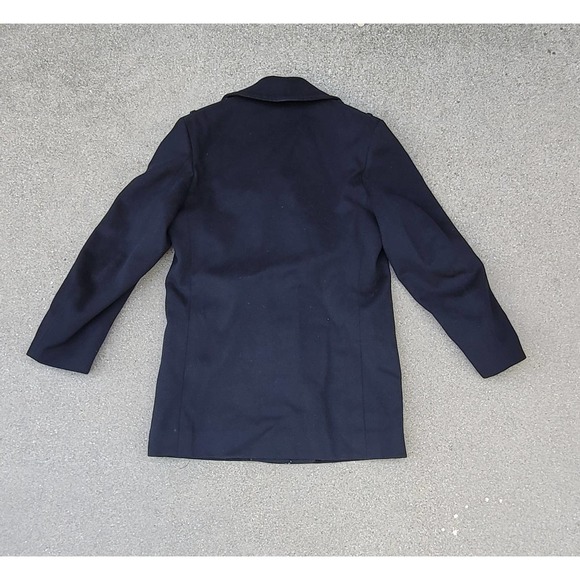 Vtg US Naval Academy Double-Breasted Wool Pea Coat Gold Buttons - Picture 2 of 10